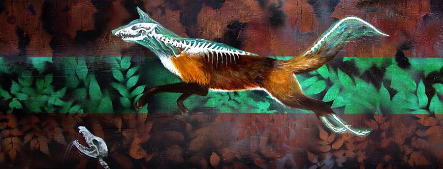 Fox Painting - Fox Run by Darren Mulvenna Fox Painting - Fox Run by Darren Mulvenna