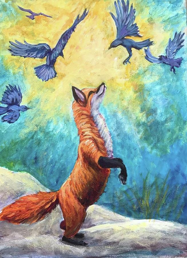 Fox Painting - fox by Sebastian Pierre Fox Painting - fox by Sebastian Pierre