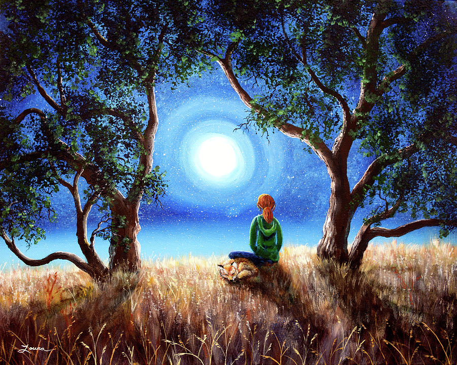 Fox Spirit Meditation Painting by Laura Iverson