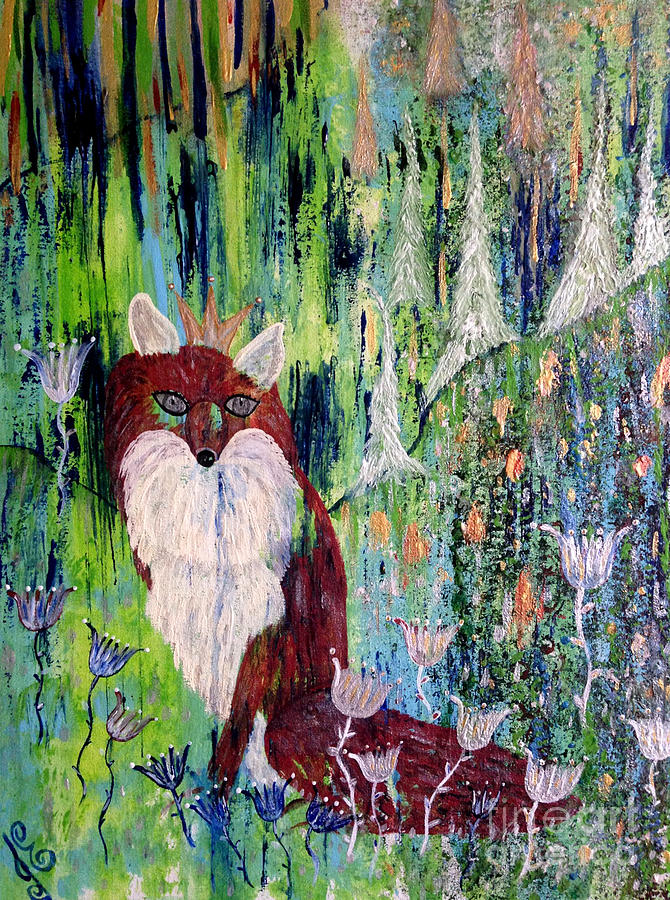 Fox Tale Painting by Julie Engelhardt