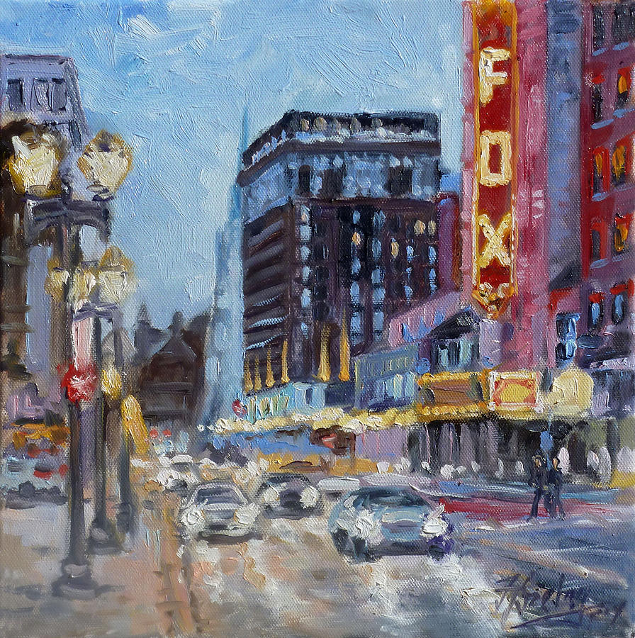 Fox Theatre on Grand Boulevard St.Louis Painting by Irek Szelag