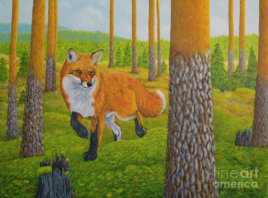 Nature Painting - Fox by Veikko Suikkanen