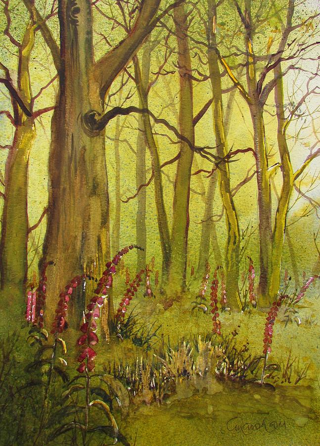 Foxgloves in Fairy Call beck Painting by Glenn Marshall