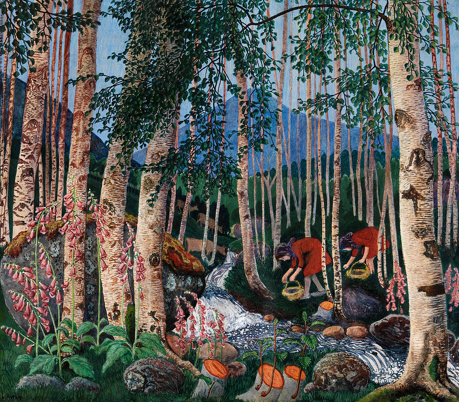 Foxgloves Painting by Nicolai Astrup