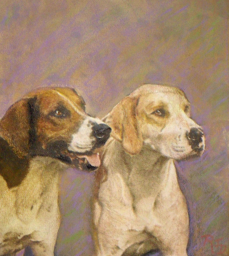 Foxhound Pals Painting by Richard James Digance