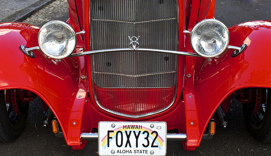 Foxy 1932 Red Ford Vintage Car Photograph by Venetia Featherstone-Witty