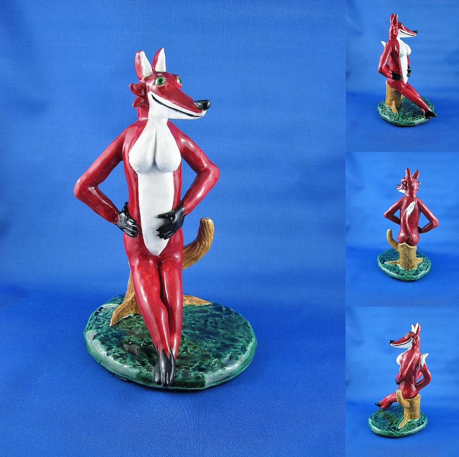 Fox Sculpture - Foxy Lady by Bob Dann