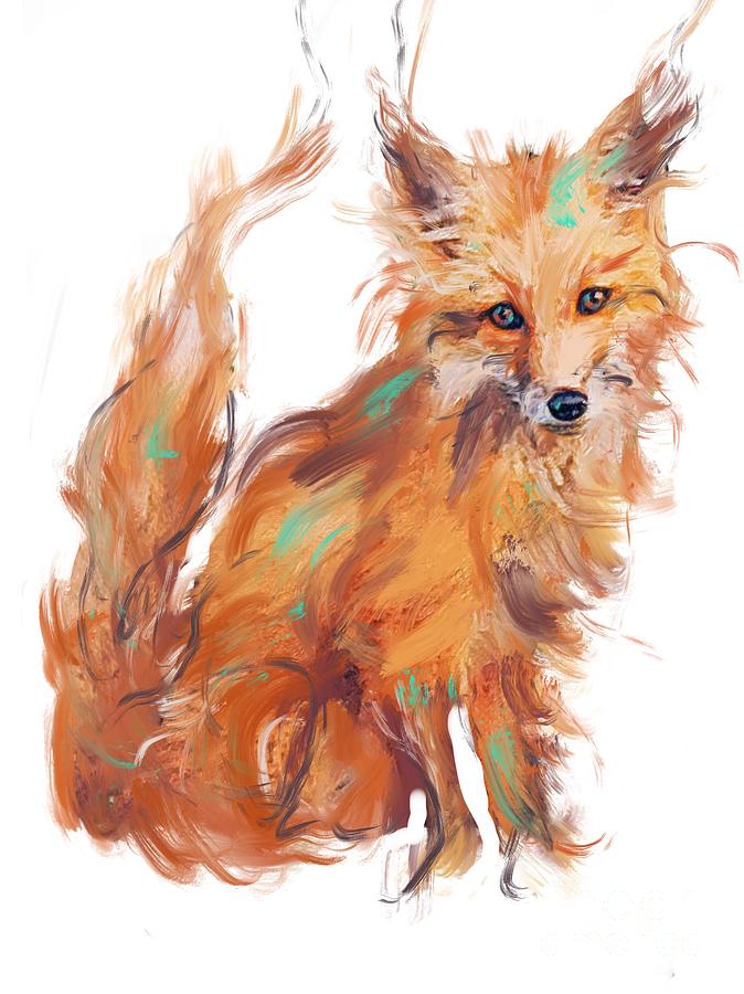 Fox Painting - Foxy by Lisa Owen