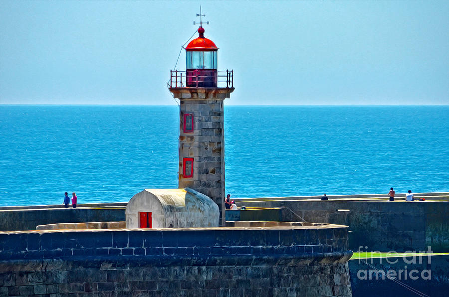 Foz do Douro - Lighthouse in Porto - Portugal Photograph by Mary Machare