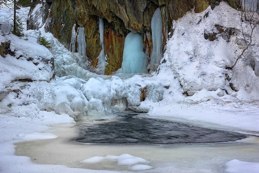 Winter Photograph - Fozen Falls at Smalls Falls by Rick Berk