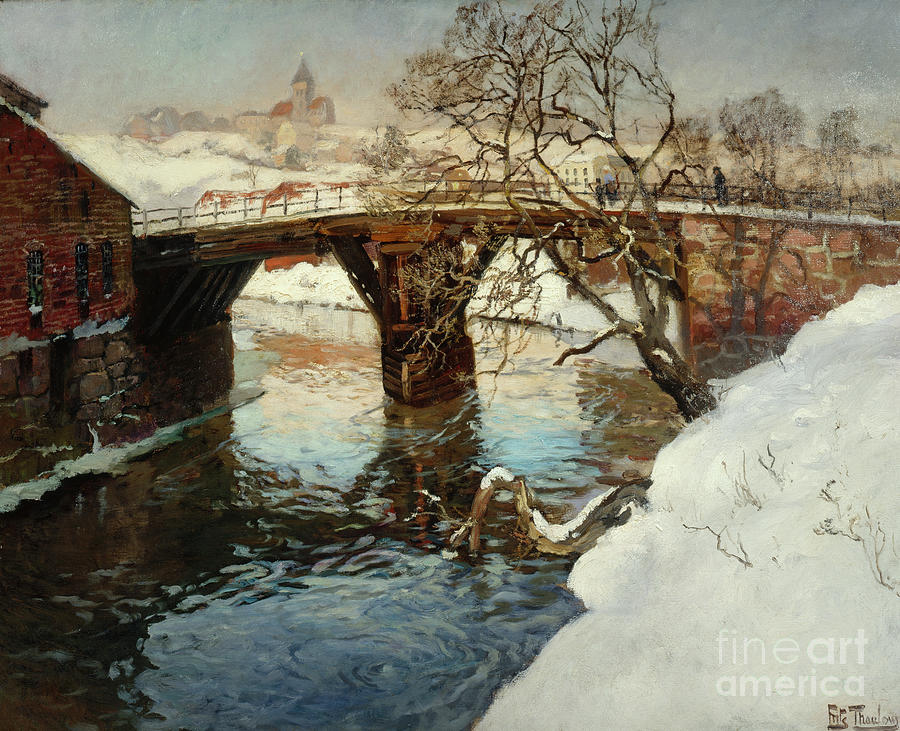 Fra Akerselven  Painting by Frits Thaulow