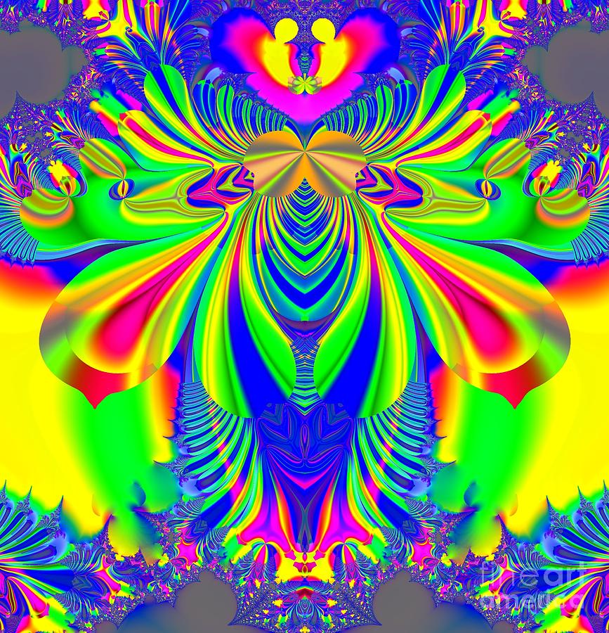 Fractal 31 Psychedelic Love Explosion Digital Art by Rose Santuci-Sofranko