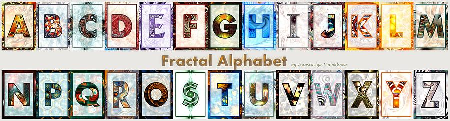 Fractal - Alphabet - Banner Digital Art by Anastasiya Malakhova