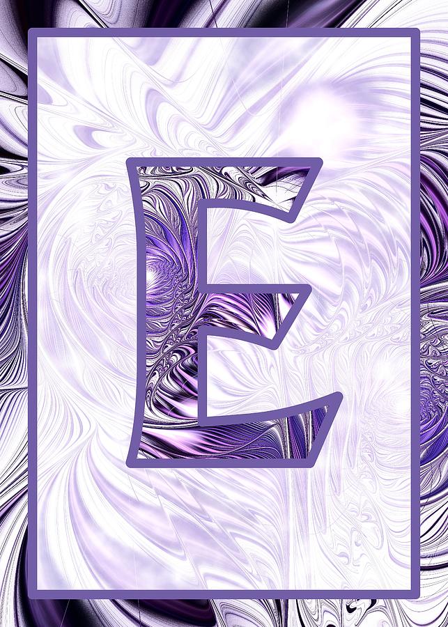 Fractal - Alphabet - E is for Elegance Digital Art by Anastasiya Malakhova