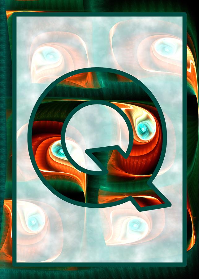 Abstract Digital Art - Fractal - Alphabet - Q is for Quizzical by Anastasiya Malakhova