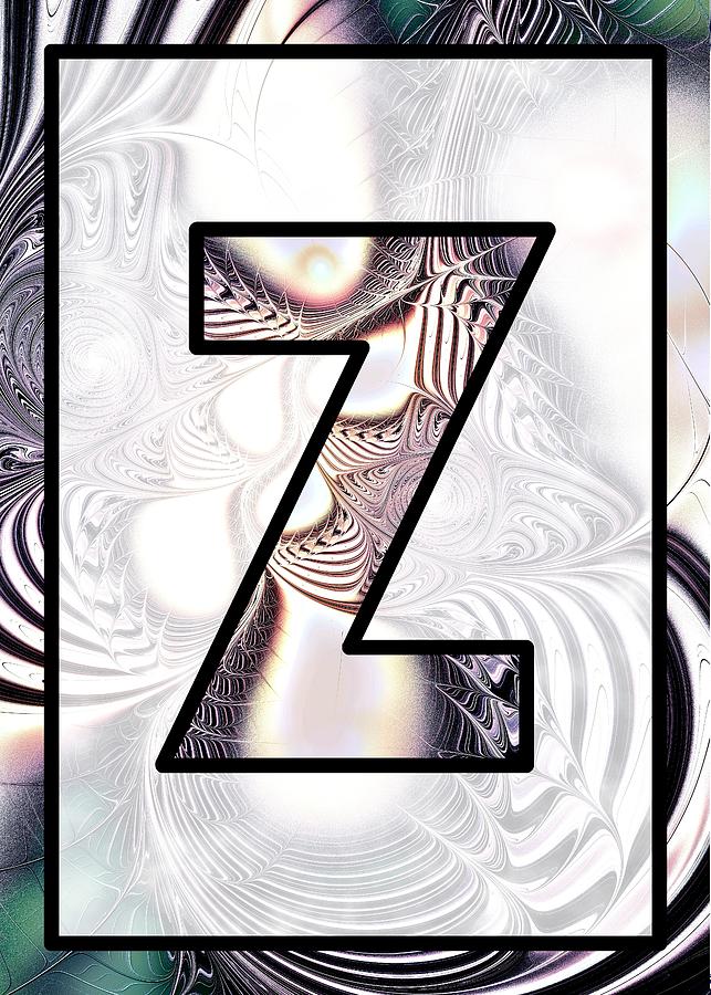 Fractal - Alphabet - Z is for Zebra Colors Digital Art by Anastasiya Malakhova