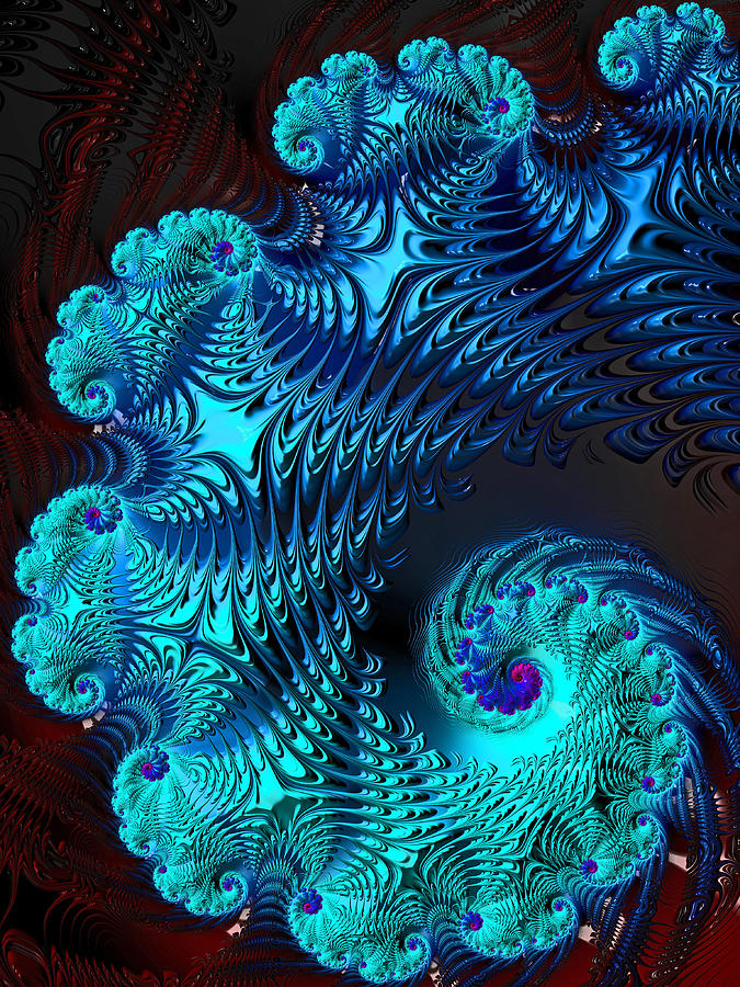 Fractal Art - Blue Wave Digital Art by HH Photography of Florida