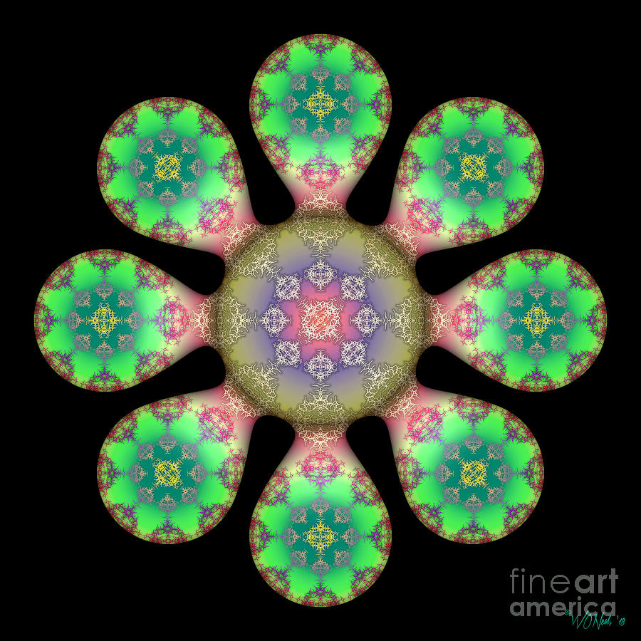 Fractals Digital Art - Fractal Blossom 5 by Walter Neal
