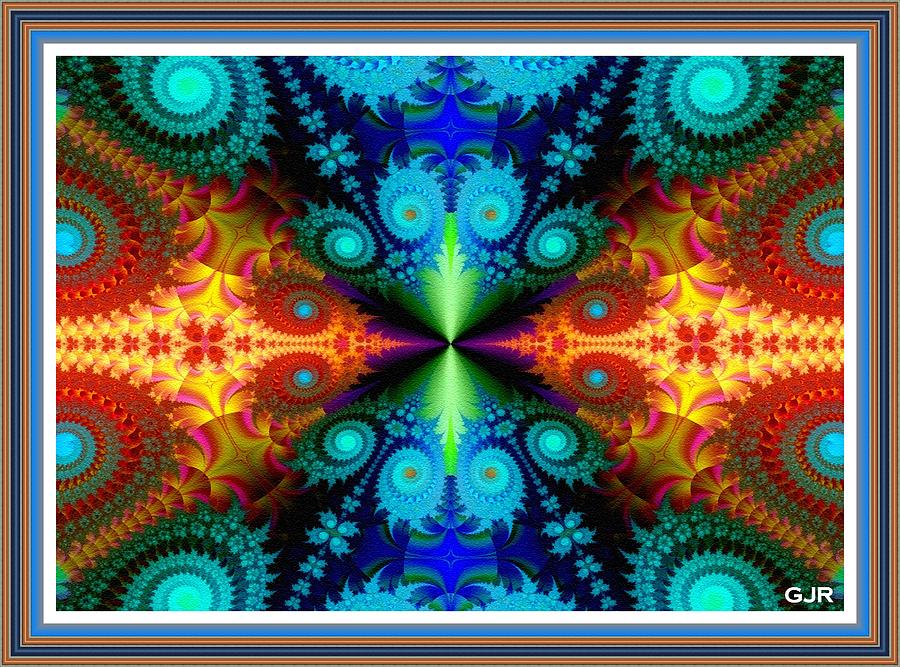 Fractal Fantasy For Cynthia Chan 1. L A S With Decorative Ornate Printed Frame. Digital Art