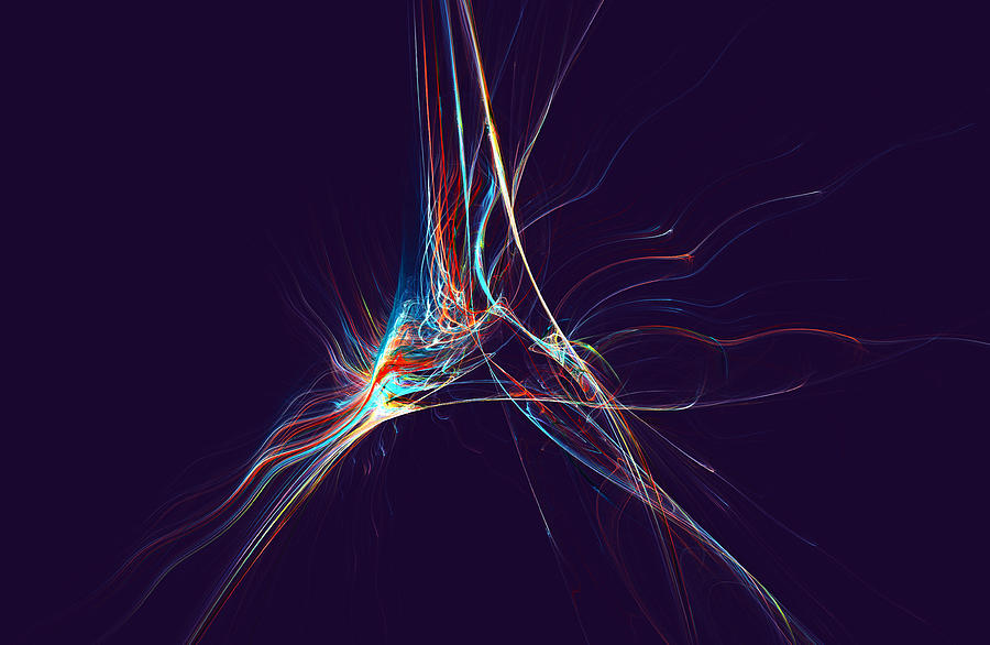 Abstract Digital Art - Fractal Flame by Jean Booth