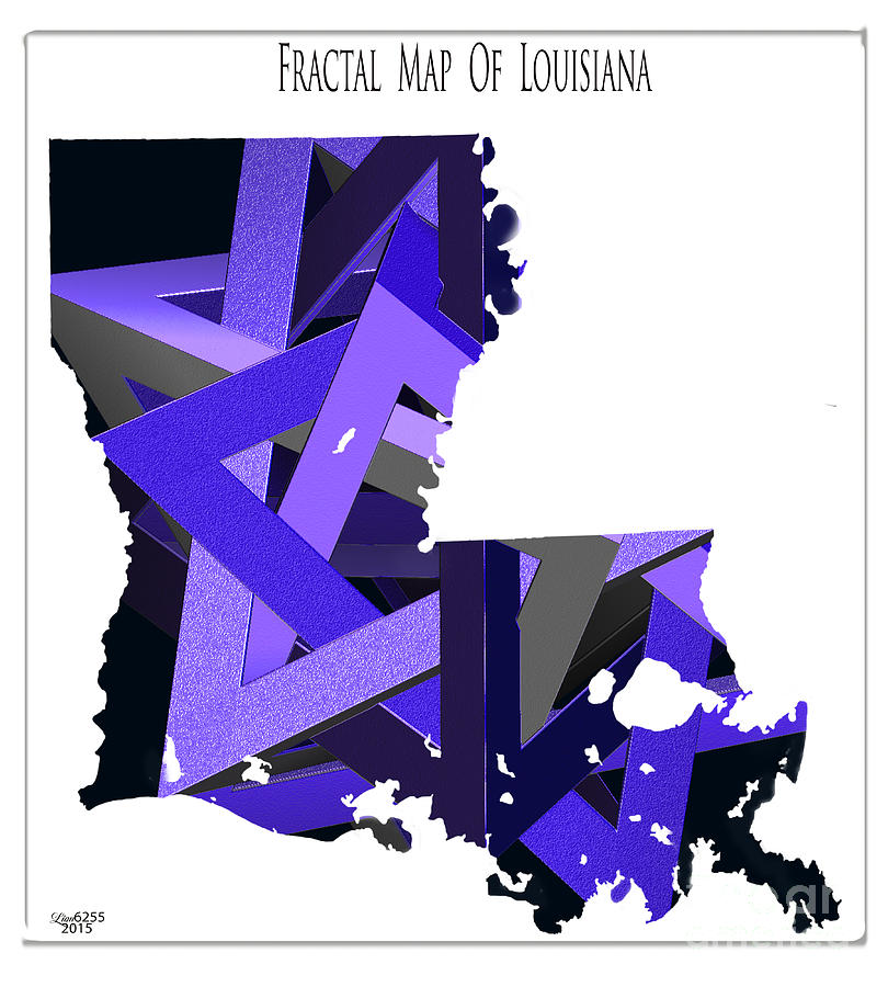 Fractal  Map Of Louisiana Digital Art by Melissa Messick