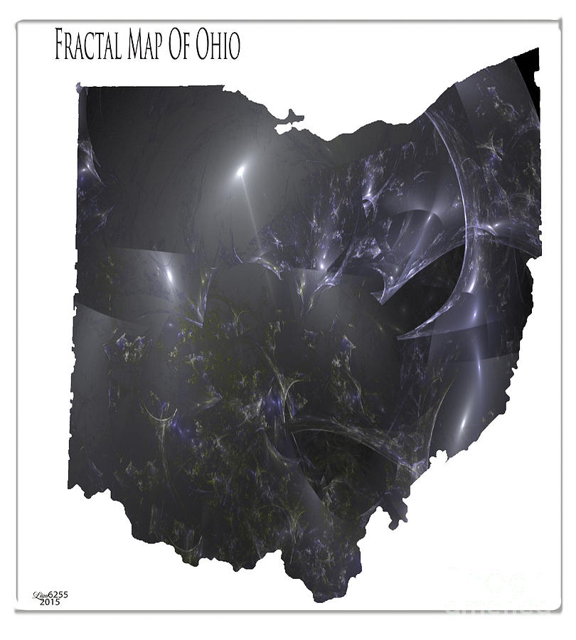 Map Digital Art - Fractal Map Of Ohio by Melissa Messick