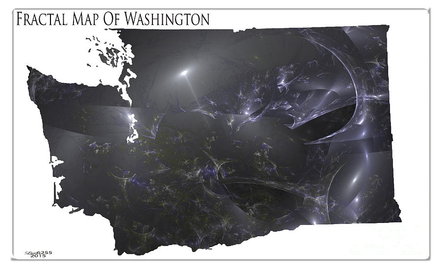 Fractal Map Of Washington State Digital Art by Melissa Messick