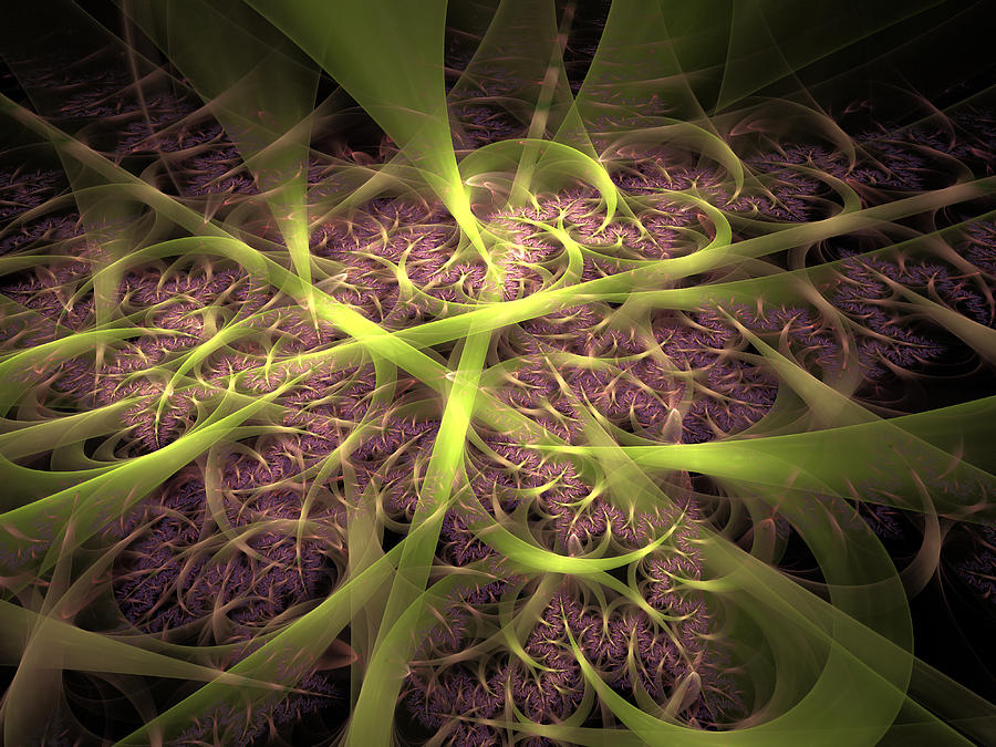 Abstract Digital Art - Fractal neurons by Miroslav Nemecek