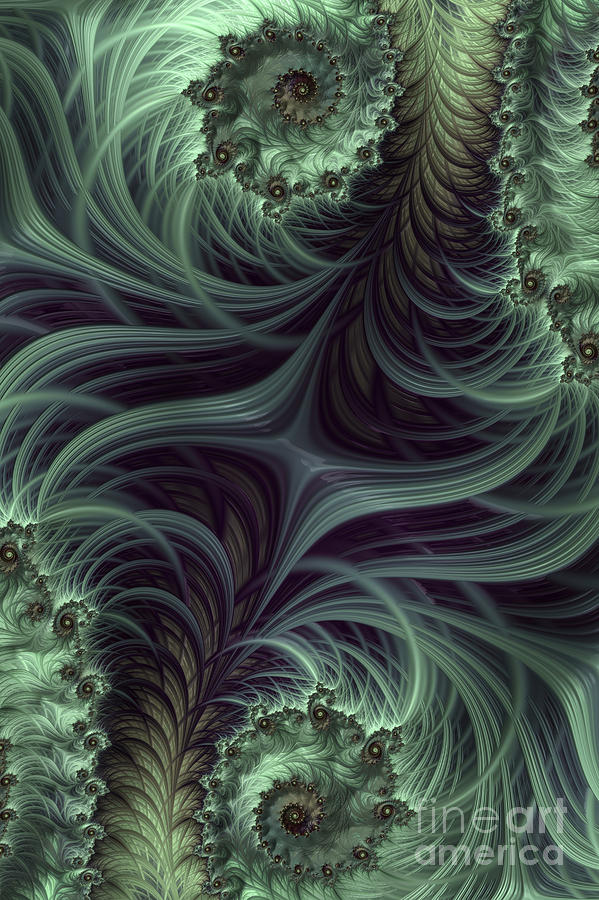 Abstract Digital Art - Fractal Rain Forest by Ann Garrett