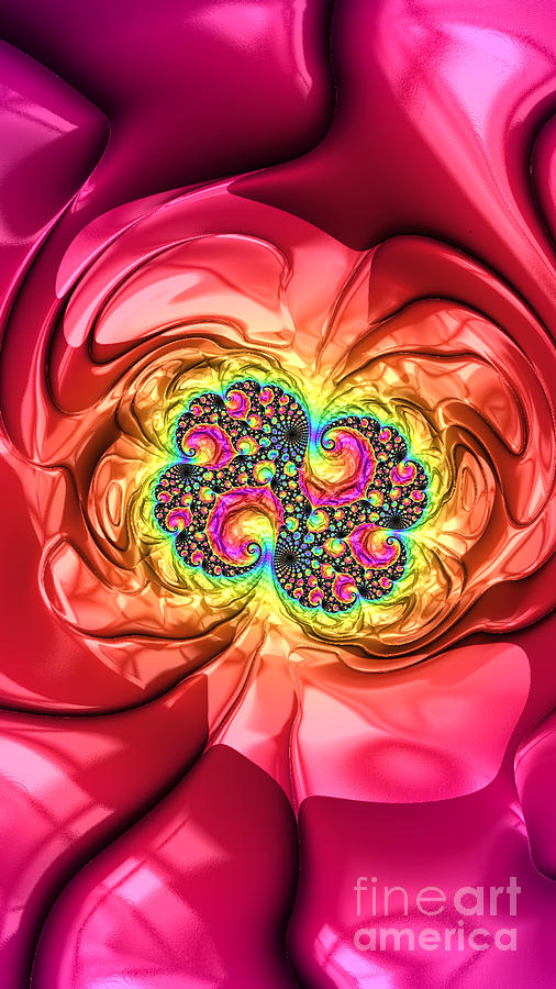 Rose Digital Art - Fractal Rose by JD Poplin