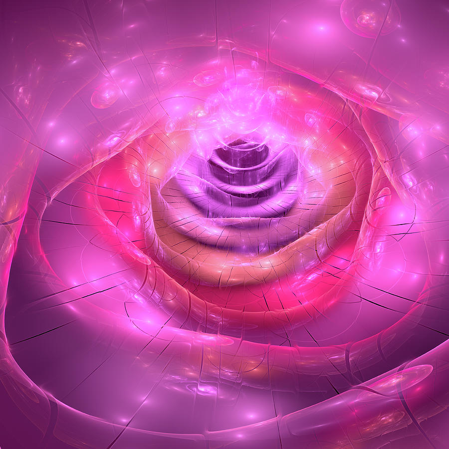 Orchid Digital Art - Fractal rose pink purple and orchid by Matthias Hauser