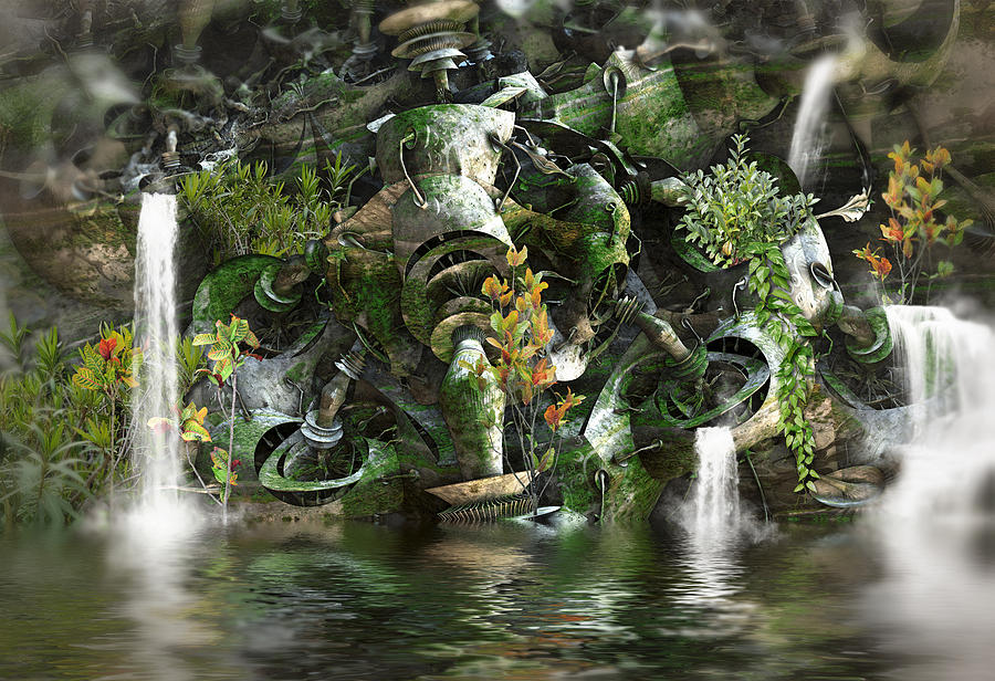 Fractal Water Feature Digital Art by Hal Tenny