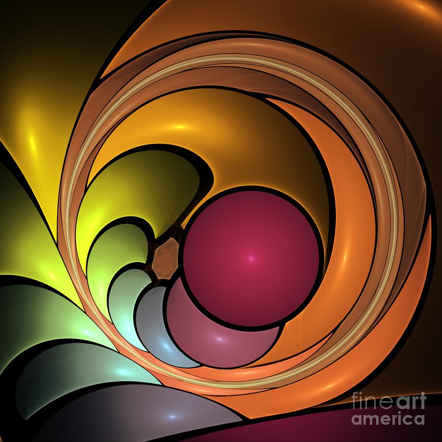 3d Digital Art - Fractal With Orange, Yellow And Red by Issa Bild