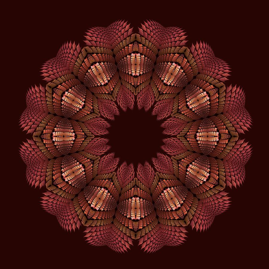 Fractal Wreath-32 Salmon T-Shirt Digital Art by Doug Morgan
