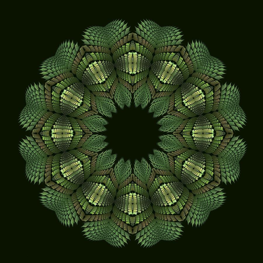 Fractal Wreath-32 Spring Green T-Shirt Digital Art by Doug Morgan