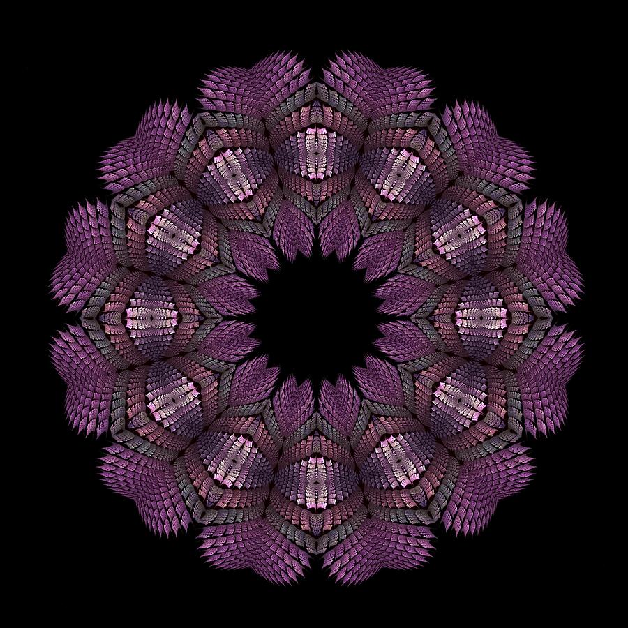 Fractal Wreath-32 Violet T-Shirt Digital Art by Doug Morgan