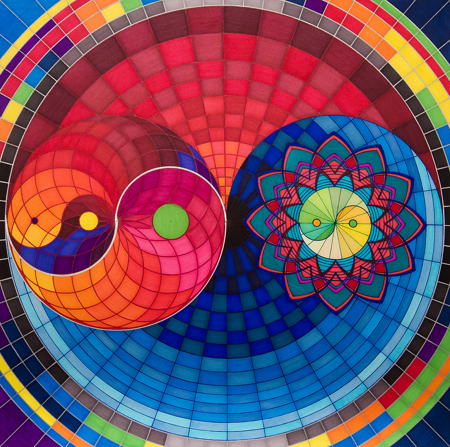 Fractal Yin Yang Painting by Ernesto Barreiro