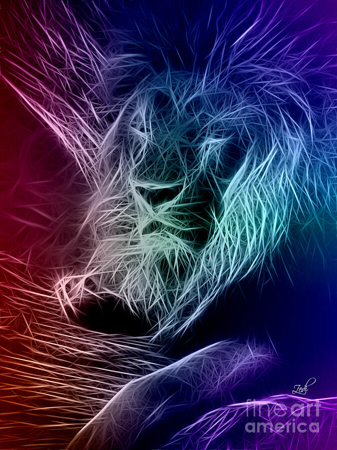 Fractalius Lion Digital Art by - Zedi -