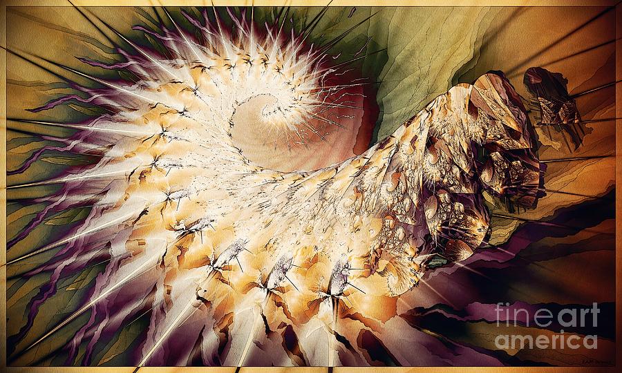 Fractapillar / posterized and textured  Digital Art by Elizabeth McTaggart