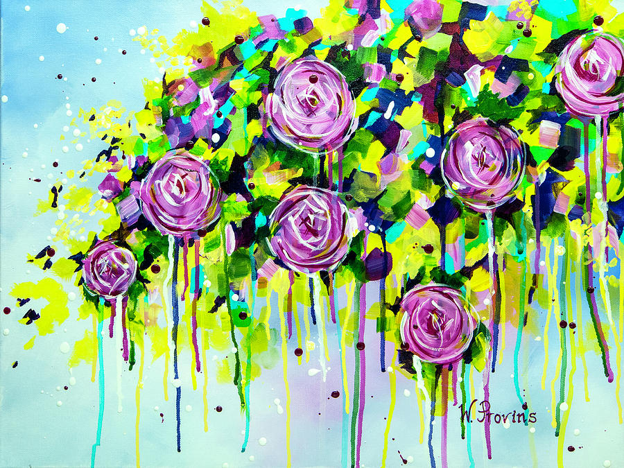 Fractured Floral Painting by Wendy Provins