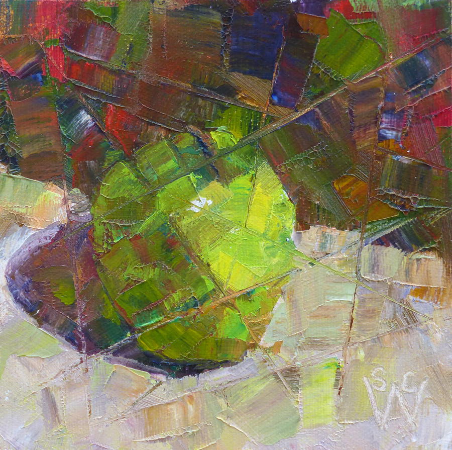 Fractured Granny Smith Painting by Susan Woodward