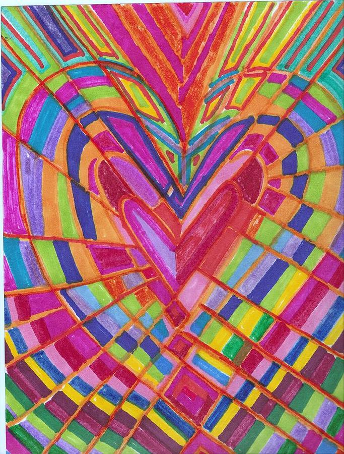 Fractured Heart Painting by Brenda Adams