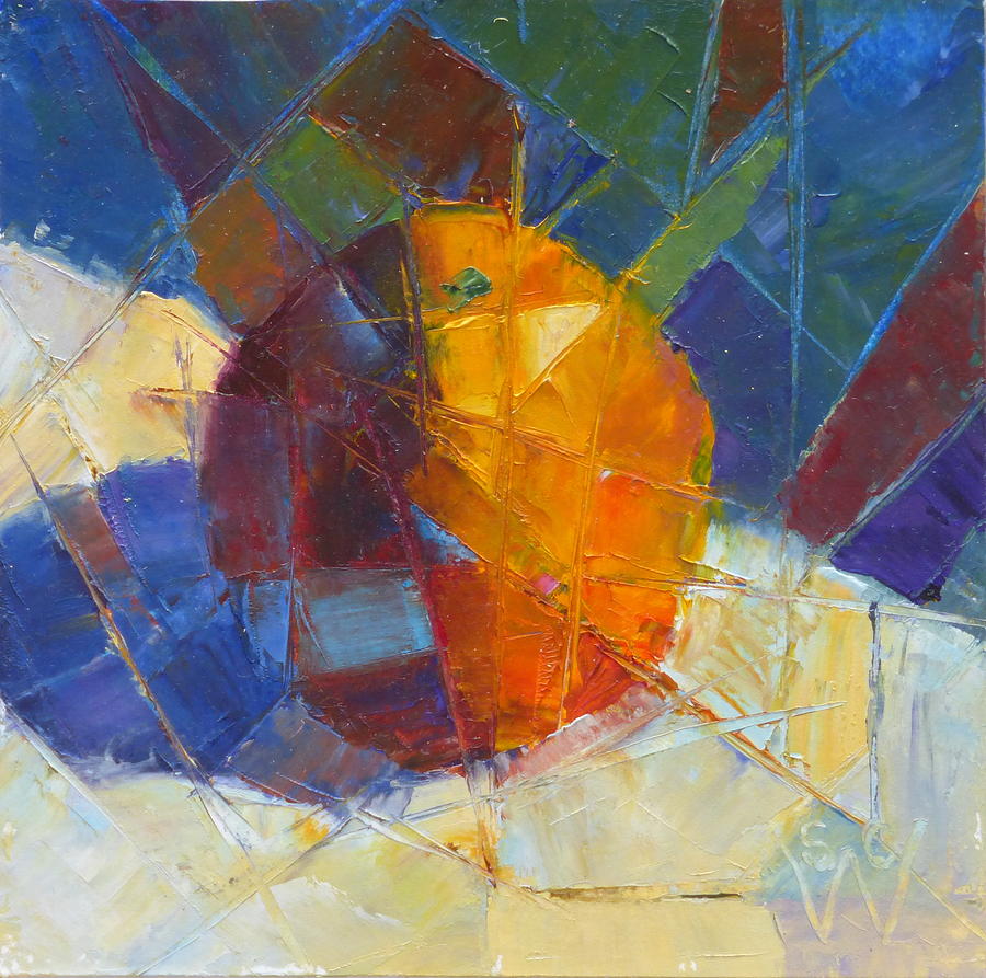 Fractured Orange Painting by Susan Woodward