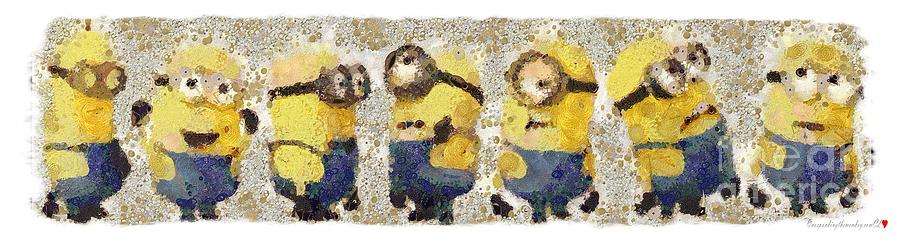 Movie Painting - Fragmented And Still In Awe Congratulations MINIONS by Catherine Lott