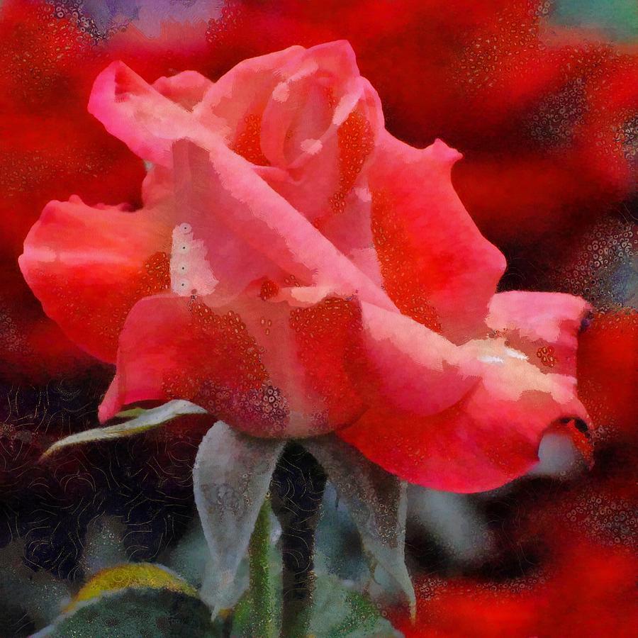It Movie Digital Art - Fragmented Pink Rose by Catherine Lott