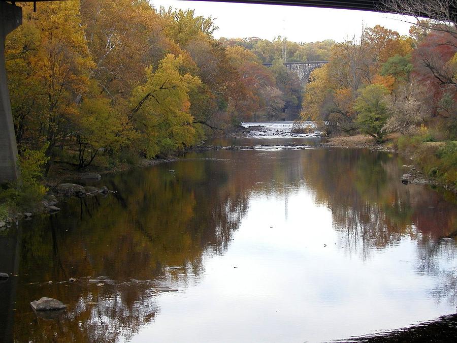 Framed Autumn River Photograph by Emery Graham