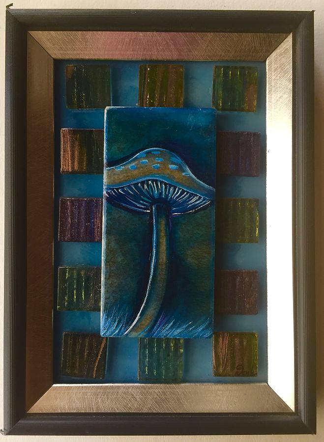 Mushroom Painting - Framed Mushroom by Karen Doyle Mushroom Painting - Framed Mushroom by Karen Doyle
