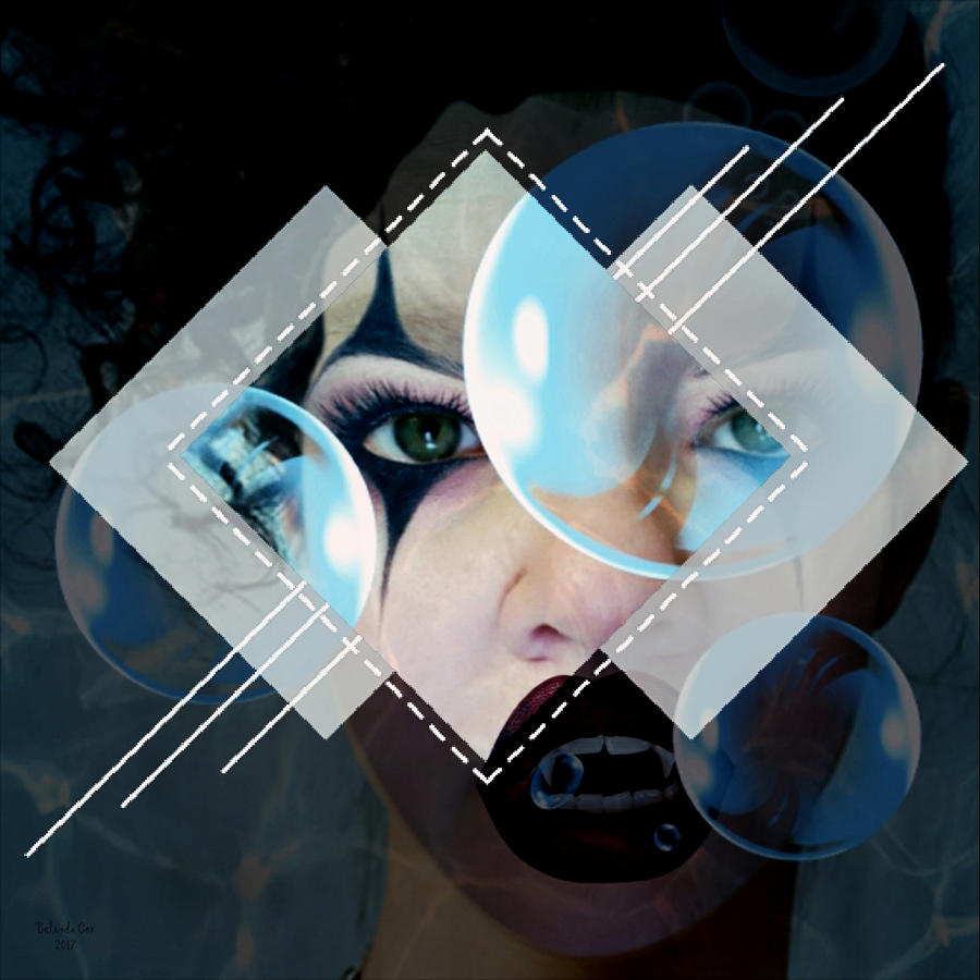 Framed Vampire Swimming in the Moonlight Digital Art by Artful Oasis