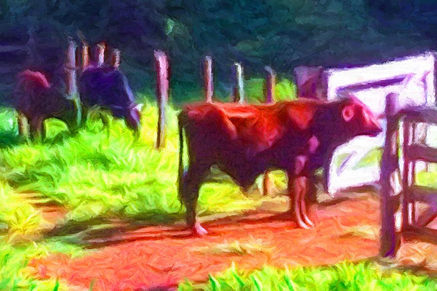 Cow Digital Art - Franca Cattle 2 by Caito Junqueira