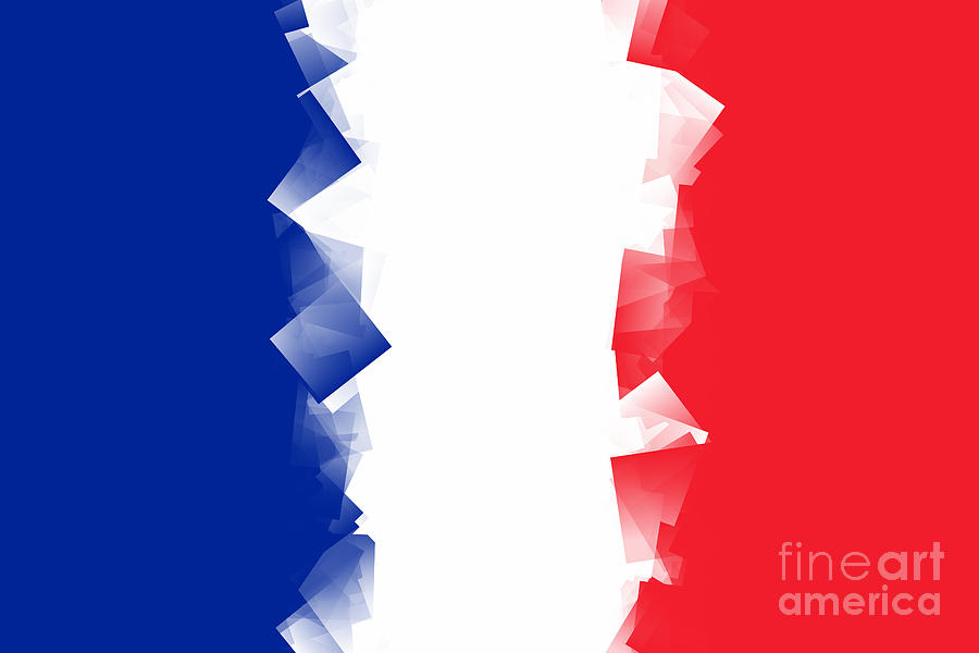 France Flag Cubic Digital Art by Henrik Lehnerer